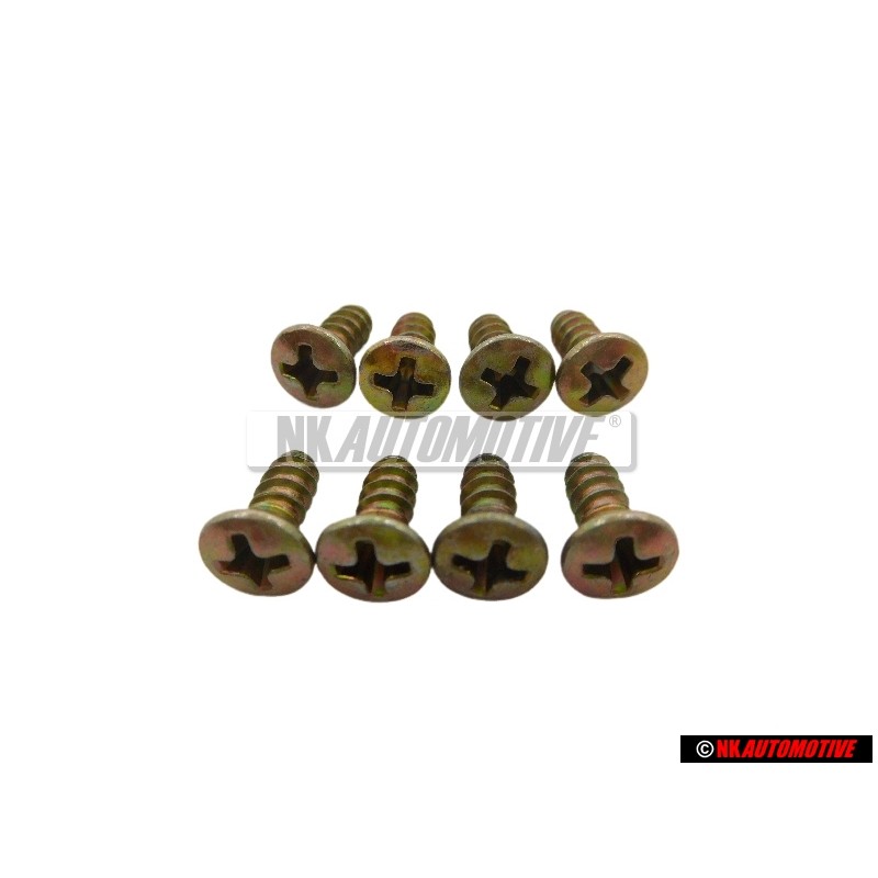 8x Original VW Oval Hd. Csk. Self-Tapp. 