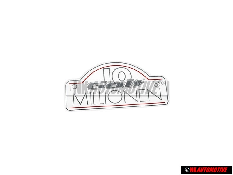 Original VW '10 MILLIONEN' Rear Boot Decal Sticker - 191853750J YG9