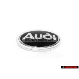 Original Audi Front Fender Side Badge Emblem Black Chrome - 895853621A 01C