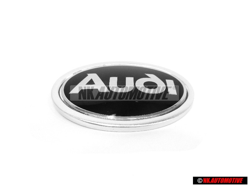 Original Audi Front Fender Side Badge Emblem Black Chrome - 895853621A 01C