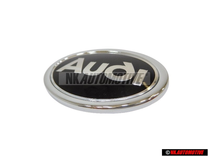 Original Audi Front Fender Side Badge Emblem Black Chrome - 8D0853621B 2ZZ