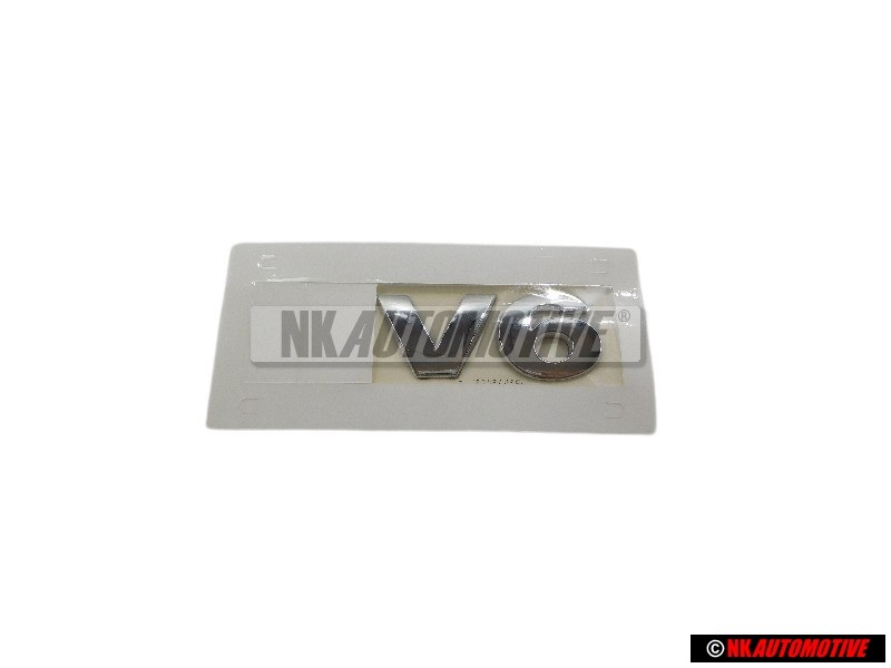 Original VW V6 Rear Boot Badge Emblem Chrome - 022853675