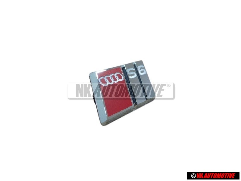 Original Audi S6 Steering Wheel Badge Emblem Chrome Red - 4A0419685A