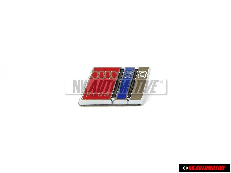 Original Audi S6 PLUS Steering Wheel Badge Emblem Chrome Red Blue - 4A0419685C