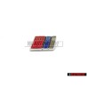 Original Audi S6 PLUS Steering Wheel Badge Emblem Chrome Red Blue - 4A0419685C