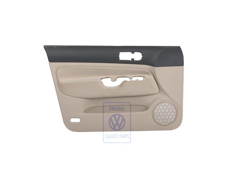 Original VW Door Panel Trim (Cloth) Black/Light Beige - 1J4867011CSPDM
