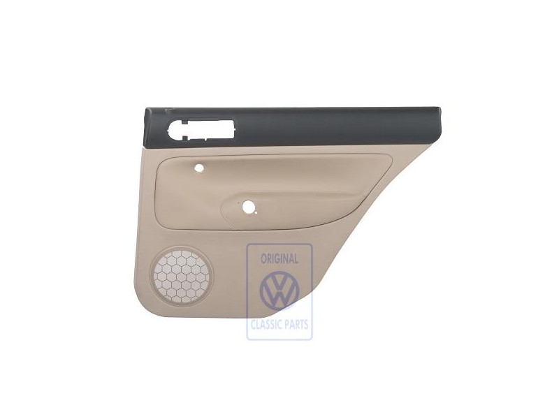 Original VW Door Panel Trim (Leather) Black/Light Beige - 1J9867212ALHWV