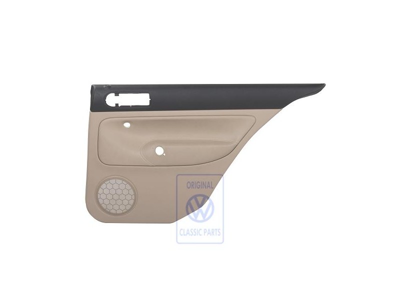 Original VW Door Panel Trim (Leather) Black/Light Beige - 1J5867212BGLKY