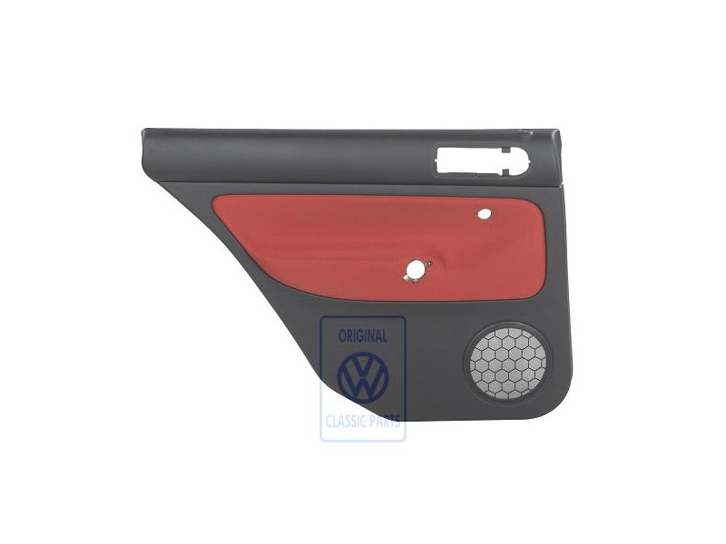 Original VW Door Panel Trim (Cloth) Black/Tropical Orange - 1J9867211Q KNP