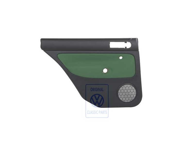 Original VW Door Panel Trim (Cloth) Black/Cosmic Green - 1J9867211Q KNQ