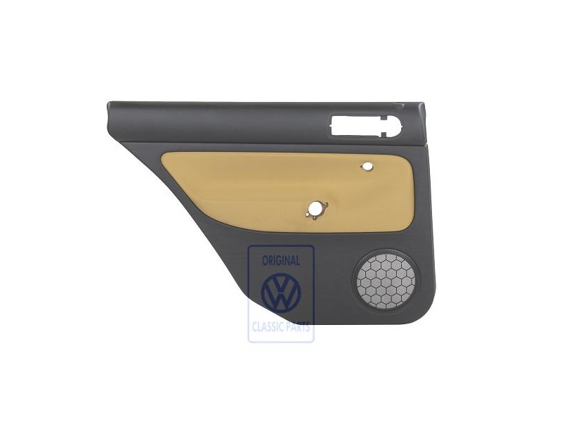 Original VW Door Panel Trim (Cloth) Black/Futura Yellow - 1J9867211Q KNS