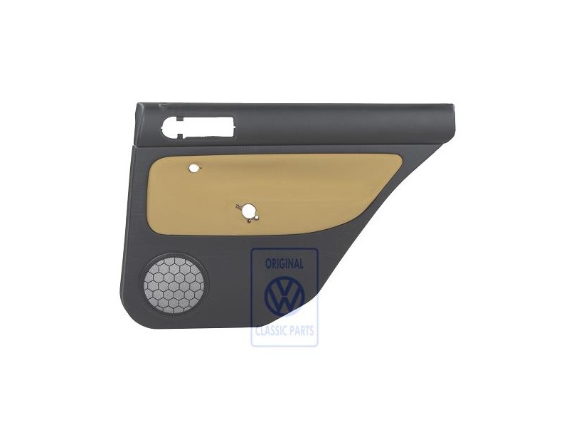 Original VW Door Panel Trim (Cloth) Black/Futura Yellow - 1J9867212Q KNS