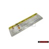 Original Audi Sign 'Caution' High Voltage, Turn Off Engine - 8K0010520F
