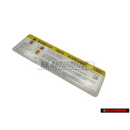 Original Audi Sign 'Caution' High Voltage, Turn Off Engine - 8K0010520F