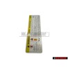 Original Audi Sign 'Caution' High Voltage, Turn Off Engine - 8K0010520F