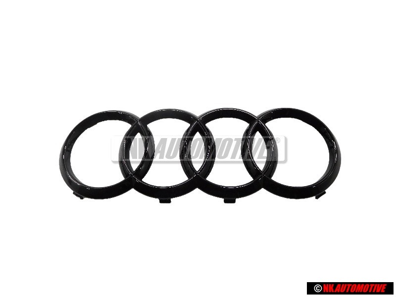 Original Audi Rings Front Grill Badge Emblem Black Glossy - 8T0853605 T94