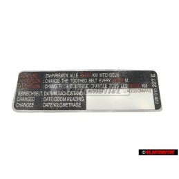 Original VW Sticker 'Attention' Change The Toothed Belt Every Km/M - 028010227E