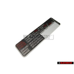 Original VW Sticker 'Attention' Change The Toothed Belt Every Km/M - 028010227E