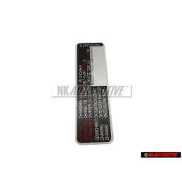 Original VW Sticker 'Attention' Change The Toothed Belt Every Km/M - 028010227E