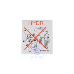 Original VW Sticker For Valve Clearance Deletion - 039100173E