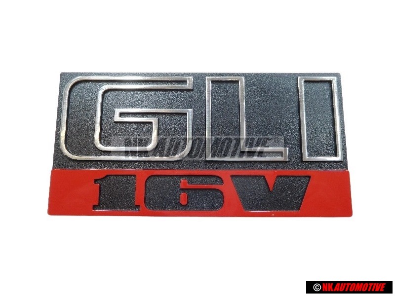 Original VW GLI 16V Front Grill Badge Emblem Black Red - 165853679E