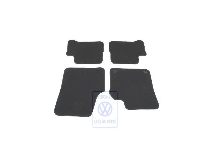 Original VW 1 Set Foot Mats Black Bluemotion - 12E863011A CBA