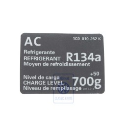 Original VW Sticker For Air Conditioner - 1C0010252K