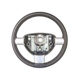 Original VW Steering Wheel (Leather) Black/Red - 1C0419091BTTBH