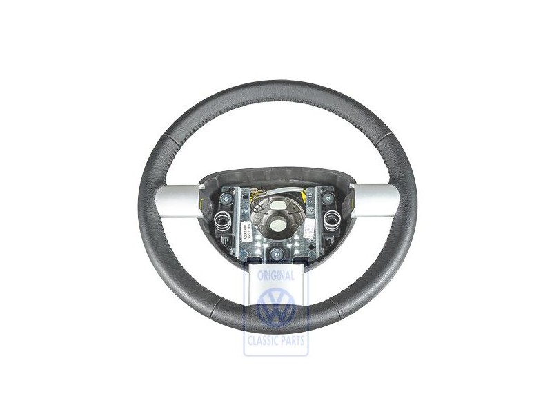 Original VW Steering Wheel (Leather) Black - 1C0419091CDE74