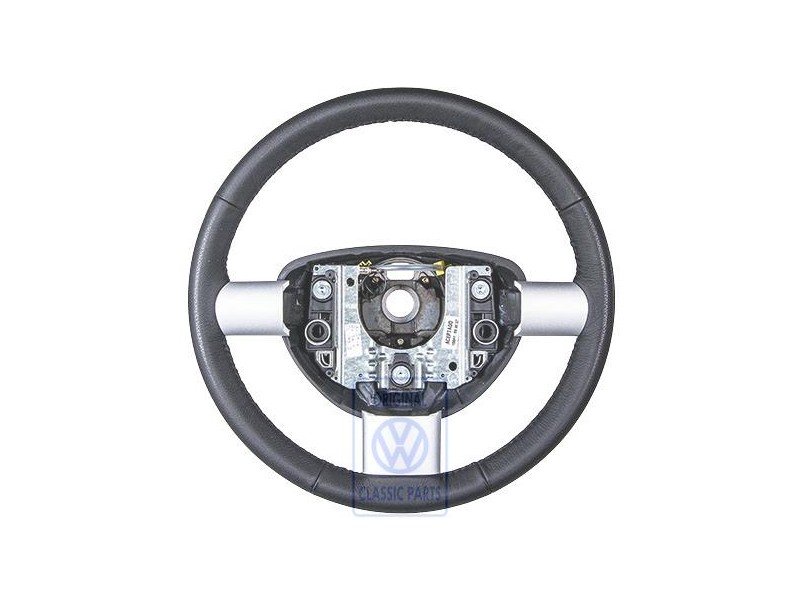 Original VW Steering Wheel (Leather) Black - 1C0419091CEE74