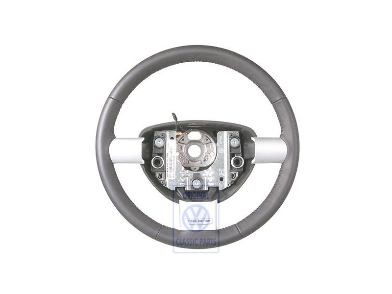 Original VW Steering Wheel (Leather) Satin Black - 1C0419091DPOBC