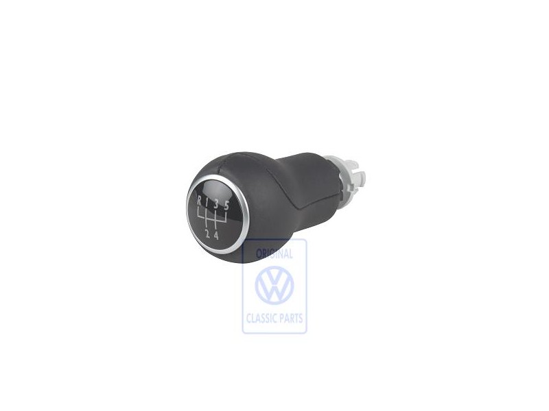 Original VW Gearstick Knob (Leather) Black - 1C0711141G 6PV