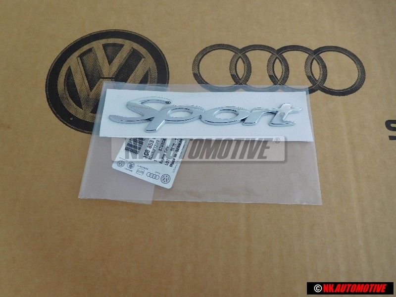 Original VW SPORT Rear Boot Badge Emblem Chrome - 1C0853675 GX2