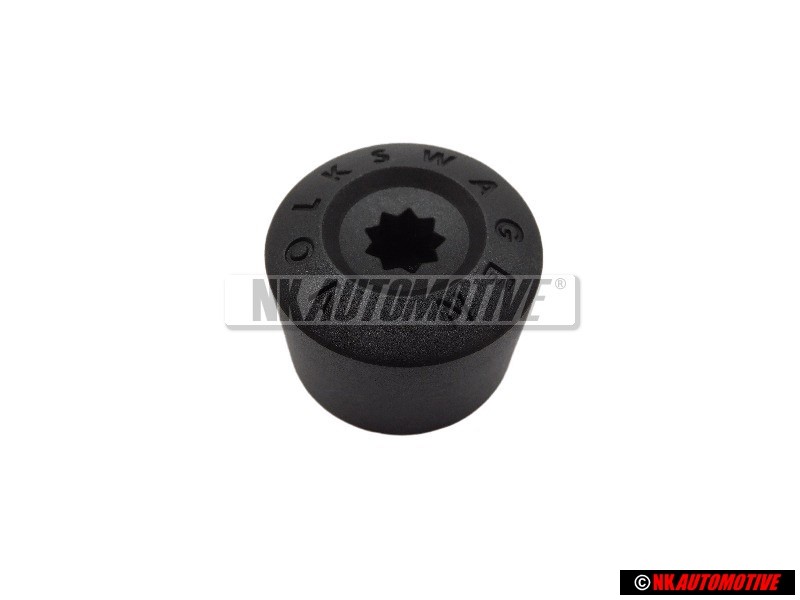 Original VW Wheel Bolt Lug Nut Cover Cap Satin Black - 6X0601173B 9B9