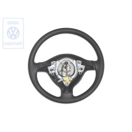 Original VW Steering Wheel (Leather) Black/Tropical Orange - 1E0419091E HCB
