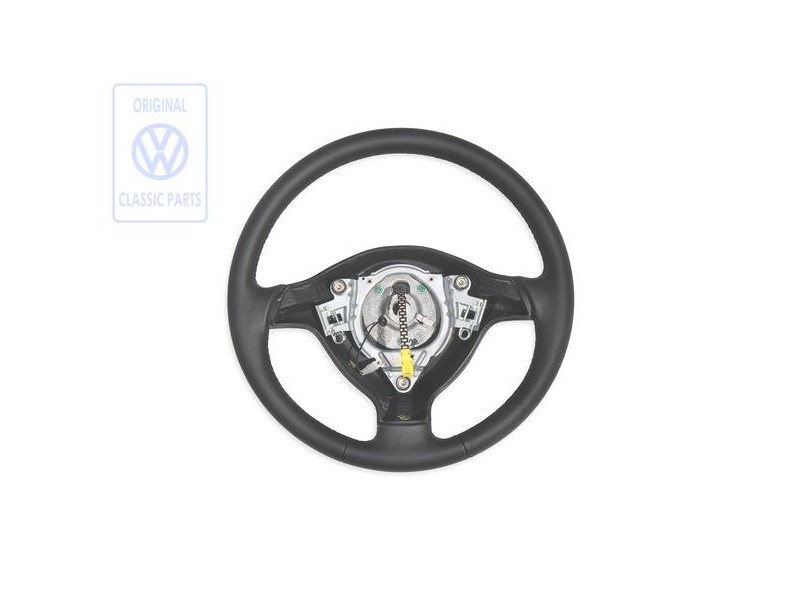 Original VW Steering Wheel (Leather) Black/Tropical Orange - 1E0419091E HCB