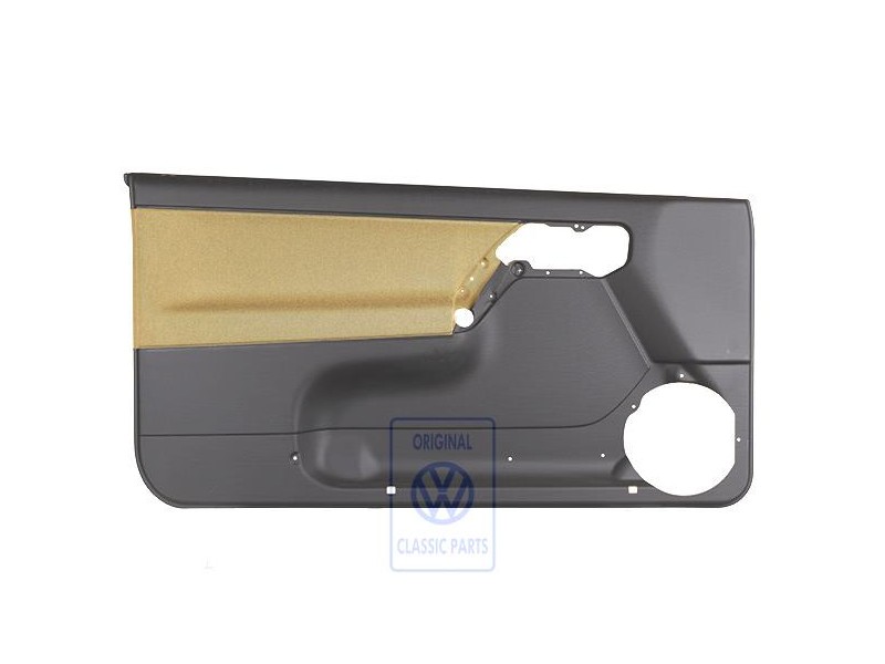 Original VW Door Panel Trim (Cloth) Black/Futura Yellow - 1E0867011AKHFT