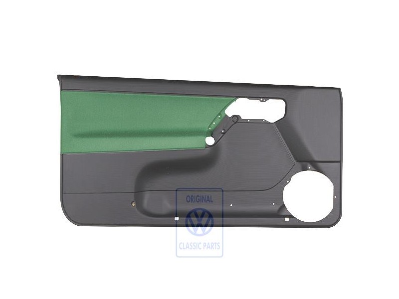 Original VW Door Panel Trim (Cloth) Black/Cosmic Green - 1E0867011ANHFQ