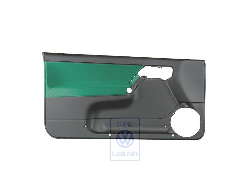 Original VW Door Panel Trim (Cloth) Black/Green - 1E0867011ATLZS