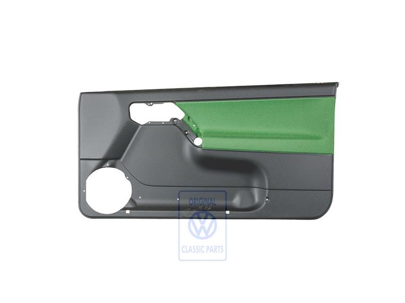 Original VW Door Panel Trim (Cloth) Black/Cosmic Green - 1E0867012AKHFQ