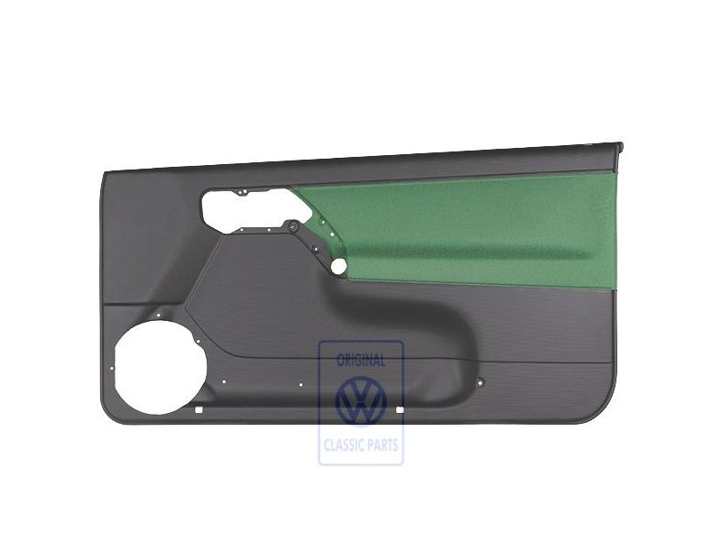 Original VW Door Panel Trim (Cloth) Black/Cosmic Green - 1E0867012ANHFQ