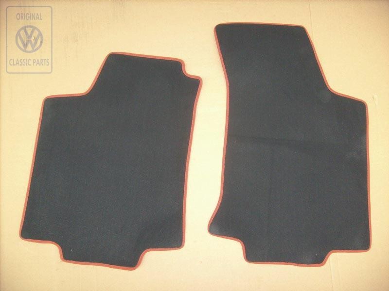 Original VW 1 Set Foot Mats Black/Tropical Orange - 1E1061223E GKV