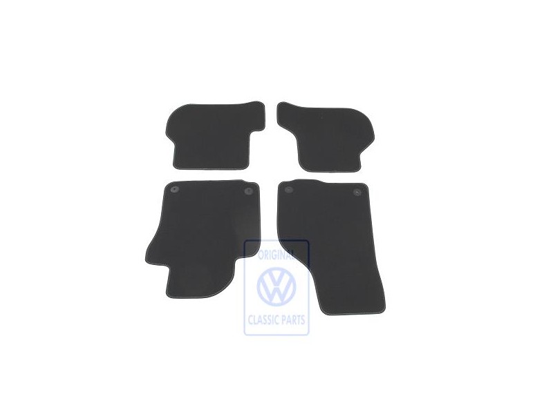 Original VW 1 Set Foot Mats Black/Silver Grey - 1K1863011R RII