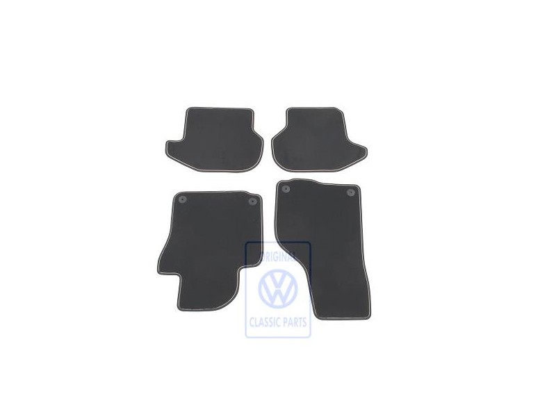 Original VW 1 Set Foot Mats Titanium Black/Pepper Beige - 1Q1863011D OUY
