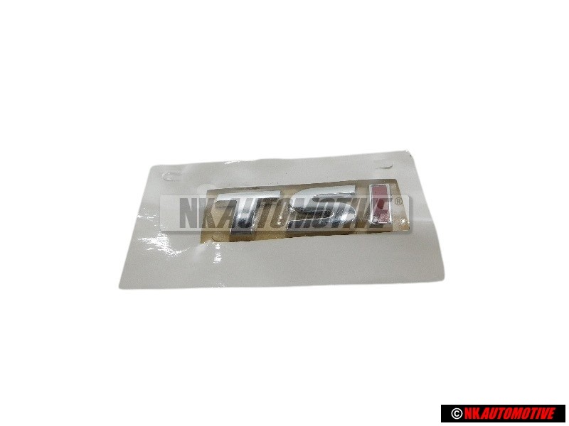 Original VW TSI Rear Boot Badge Emblem Chrome Red - 1T0853675AAGQF