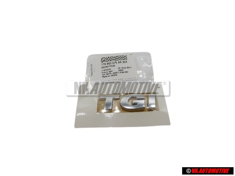 Original VW TGI Rear Boot Badge Emblem Chrome - 1T0853675AK2ZZ