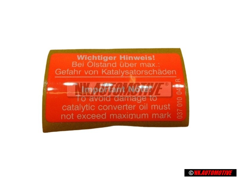 Original VW Oil Level Above Maximum - 077010116A