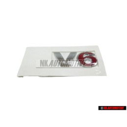 Original VW V6 Rear Badge Emblem Chrome Red - 1J0853675H GQF