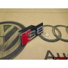Original Audi S8 Front Grill Badge Emblem Black Chrome Red - 4D0853736D 2ZZ