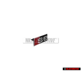 Original Audi S8 Front Grill Badge Emblem Black Chrome Red - 4D0853736D 2ZZ